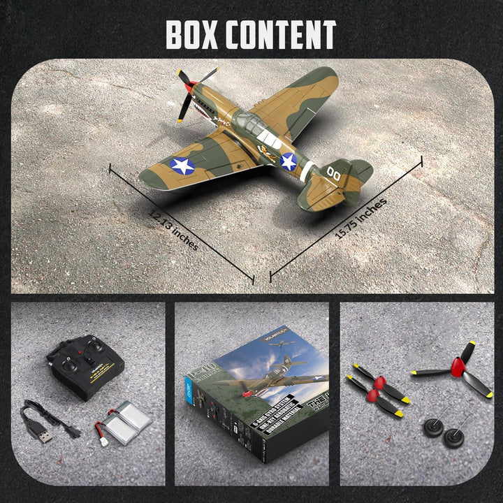 volantexrc 2,4 GHz 4-Kanal RC-Flugzeug RTF mit 2 Akkus, RC Plane 4CH Modellflugzeug für Einsteiger u