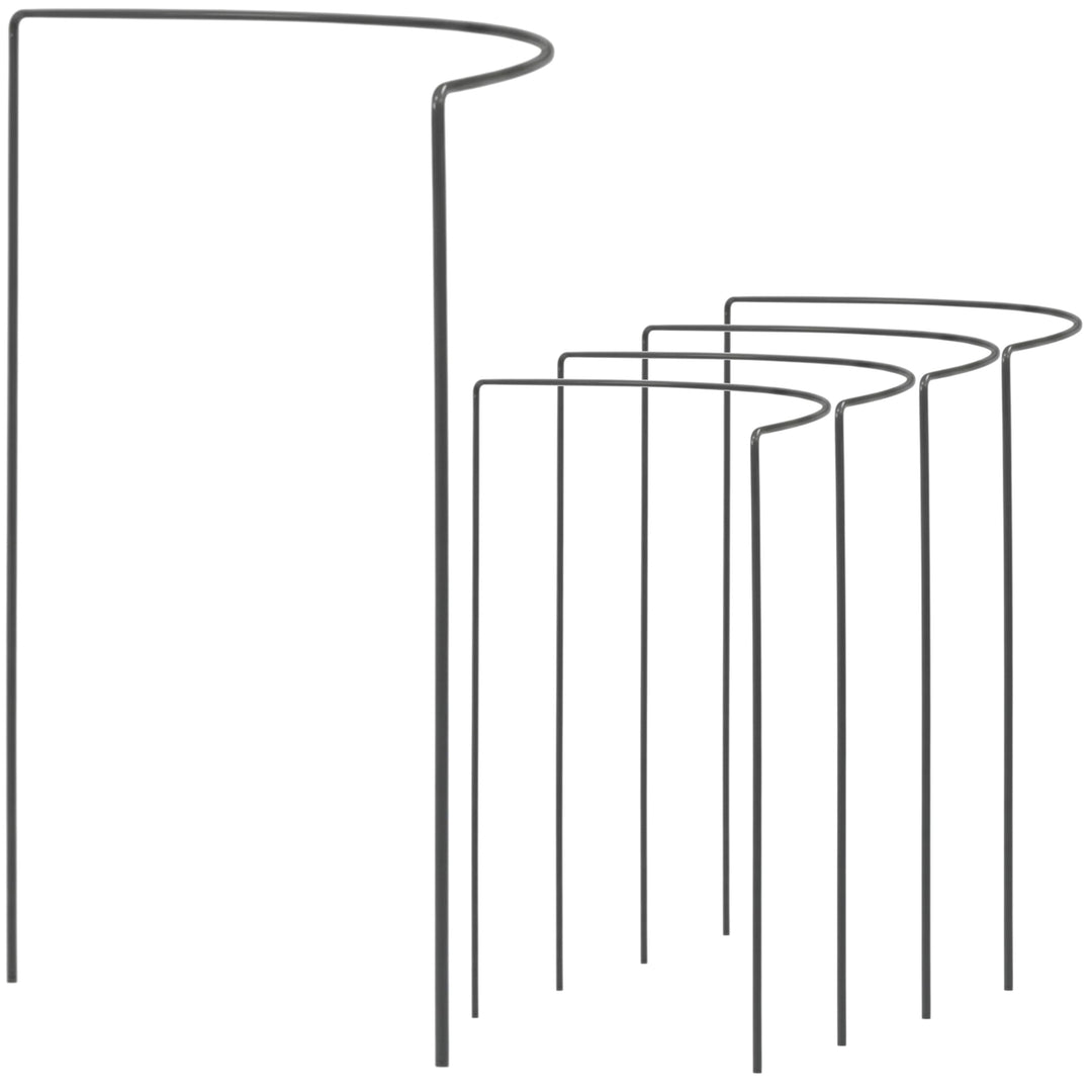 100 STÜCK Pflanzenstütze Staudenstütze halbrund grau - Ø 38 cm - 100 cm hoch - aus 4mm kunststoffumm