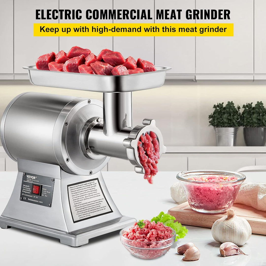 VEVOR Elektrischer Fleischwolf 850 W, Hackfleisch Maschine 150 kg pro Stunde, Elektrische Wurstmasch