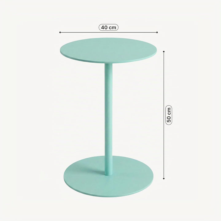 [en.casa] Beistelltisch Nastätten Gartentisch Couchtisch mit Metallgestell rund Sofatisch modernes D