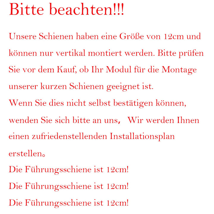 Solarpanel Halterung Kit und Zubehör Schwarz Eloxiert,Halterung für Solarmodule,Befestigungsschiene1