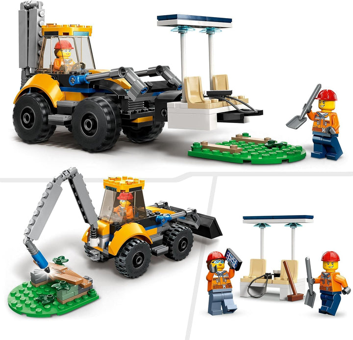 LEGO 60385 City Radlader Baufahrzeug, Bagger-Spielzeug für Kinder als Lernspielzeug mit Minifiguren,