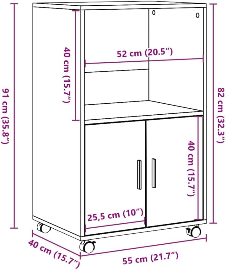 vidaXL Rollschrank, Büroschrank mit Stauraum, Aktenschrank für Wohnzimmer Büro, Bürocontainer Schran