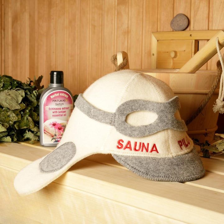 SAUNA GURU Sauna Pilotenhut, 100% Bio Wollfilz Sauna Kappe, Banya Hut Sauna Haarschutz, Sauna Zubehö