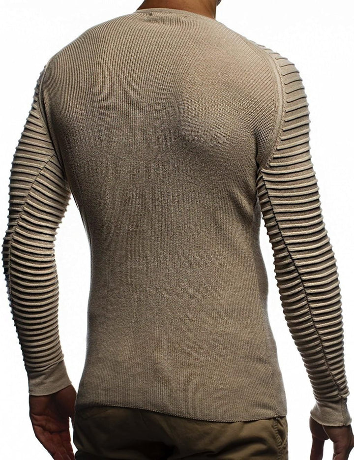 LEIF NELSON Herren Strickpullover Basic Rundhals Crew Neck Sweatshirt Langarm Sweater Feinstrick LN2