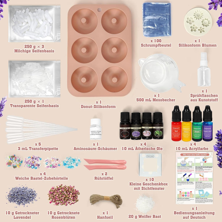 Seife Selber Machen, Donut Seifen Selber Machen Set für Anfänger