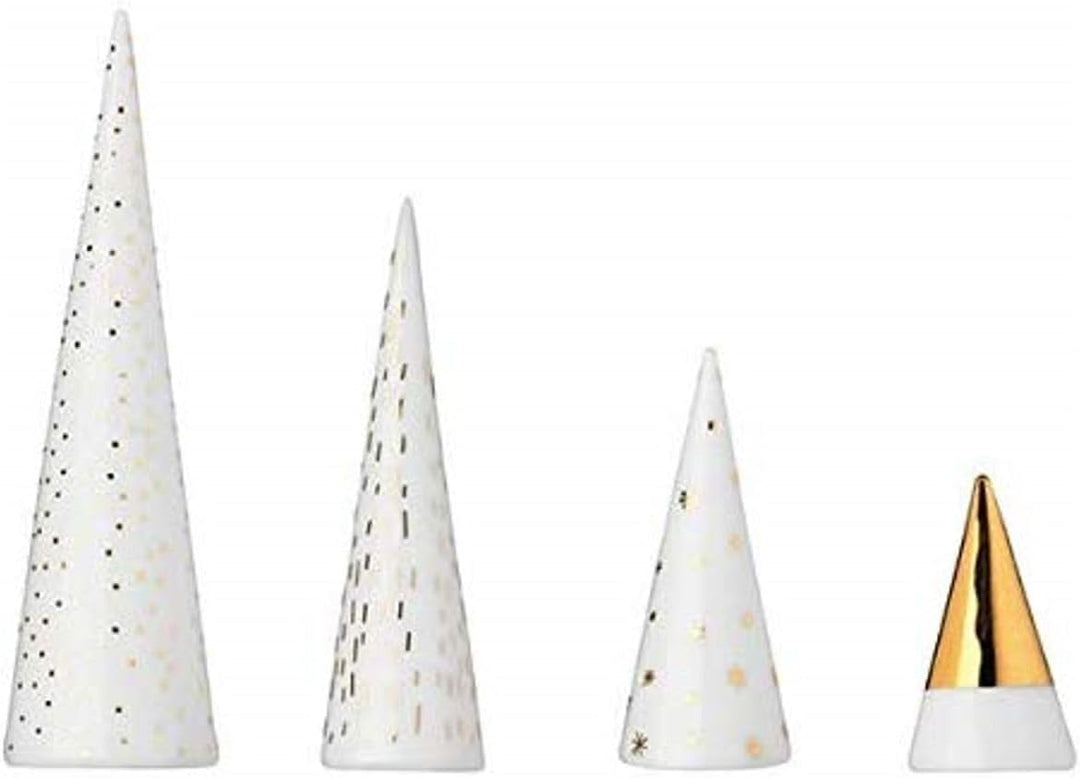 Räder 4er Set kleine Winterbäume gold