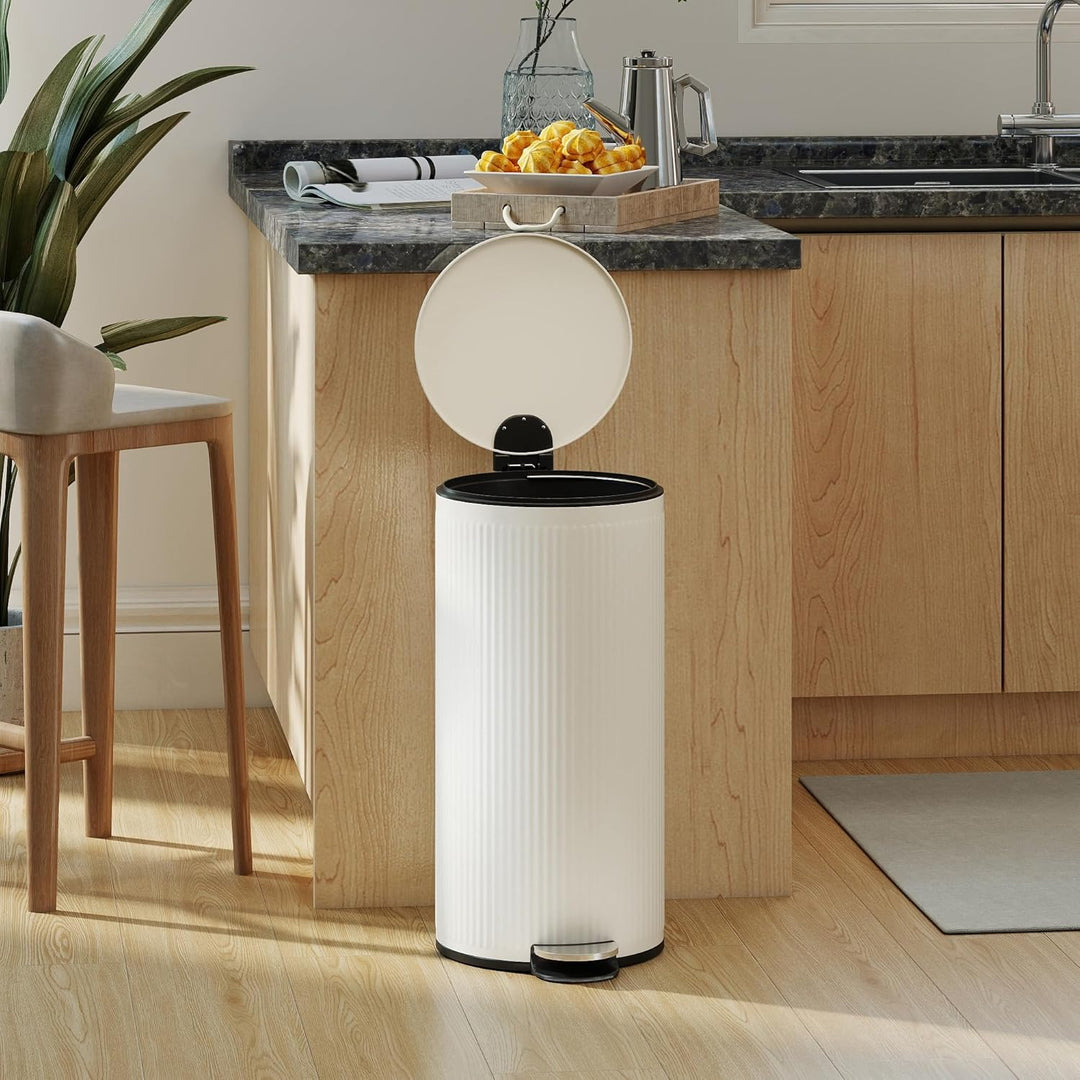 HOMCOM Mülleimer 30 L Treteimer mit Softclose-Deckel und Pedal, Abfallsammler mit abnehmbarem Innene