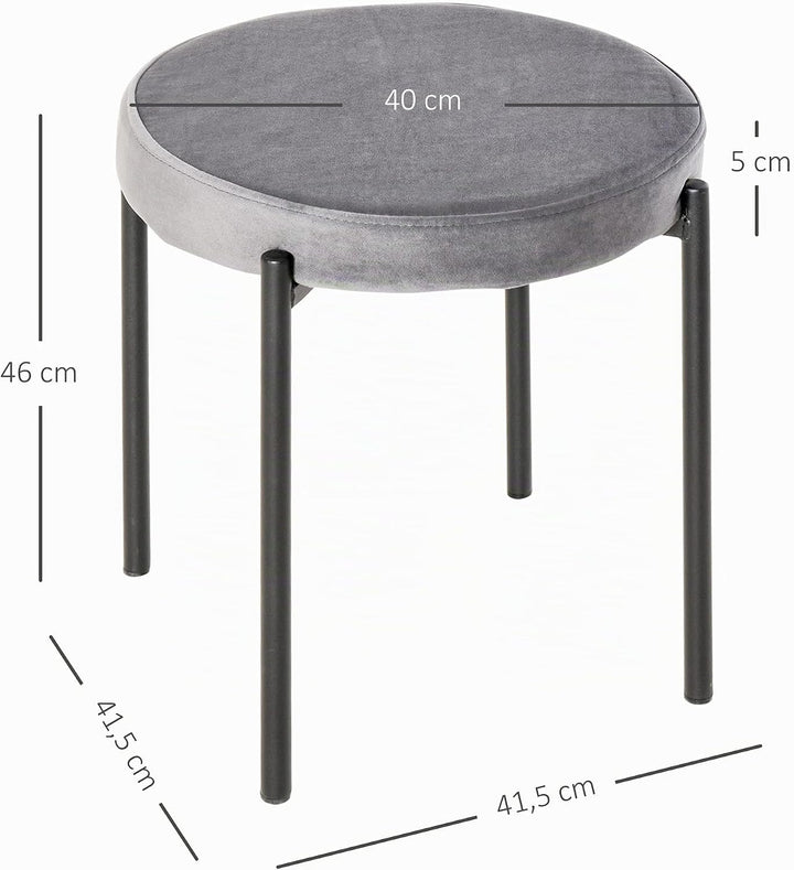 HOMCOM 4er-Set Esszimmerhocker Esszimmerstühle Küchenstuhl Thekenhocker mit gepolstertem Sitz Rundho
