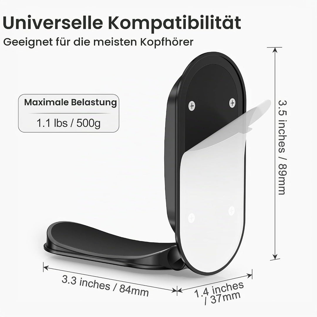 Itramax Kopfhörerhalter,Faltbarer Universal Headset-Ständer Haken für Schreibtisch,2 Stück Selbstkle