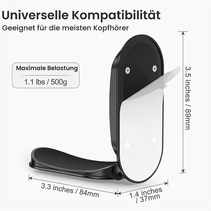 Itramax Kopfhörerhalter,Faltbarer Universal Headset-Ständer Haken für Schreibtisch,2 Stück Selbstkle
