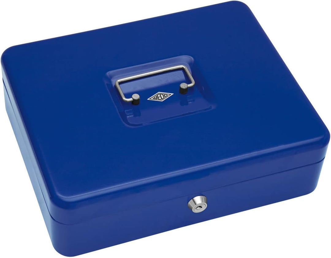 WEDO 145403H Geldkassette aus pulverbeschichtetem Stahl, Geldnoten- und Belegeklammer, 5-Fächer-Münz