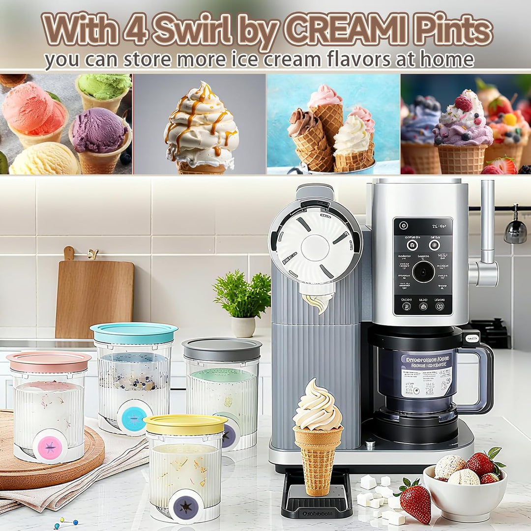 Vione Creami Swirl 16 oz-Becher für Ninja Swirl von CREAMi Eiscreme- und Softeismaschine- 4 Stück Sw