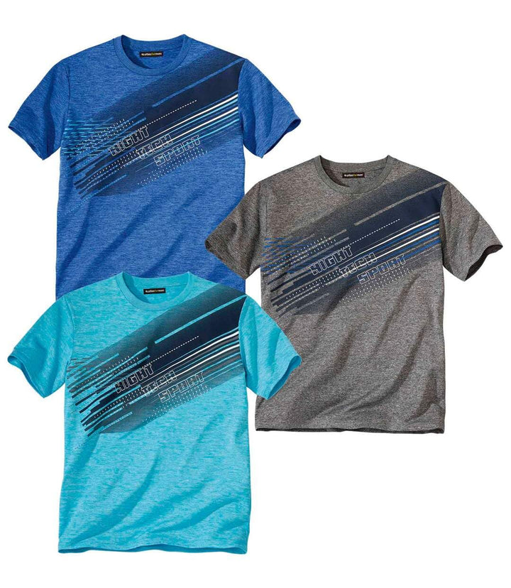 ATLAS FOR MEN - 3er-Pack Herren T-Shirts - Rundhalsausschnitt - Kurze Ärmel - Verfügbar in grossen G