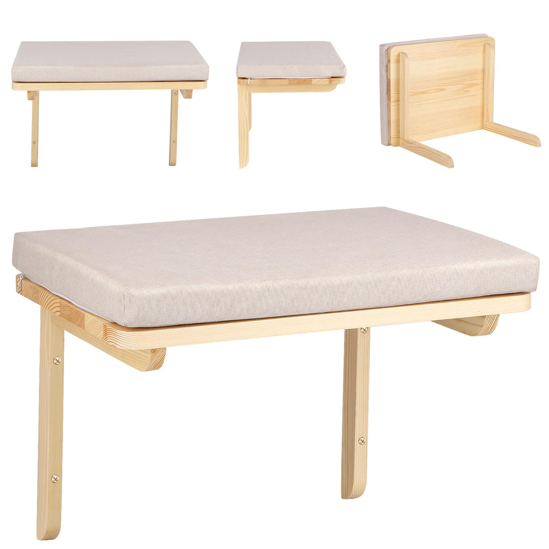 Kletterwand für Katzen mit 2 Stufen I Hängematte für Katzen 3-teilig I Set Kratzbaum zur Wandmontage