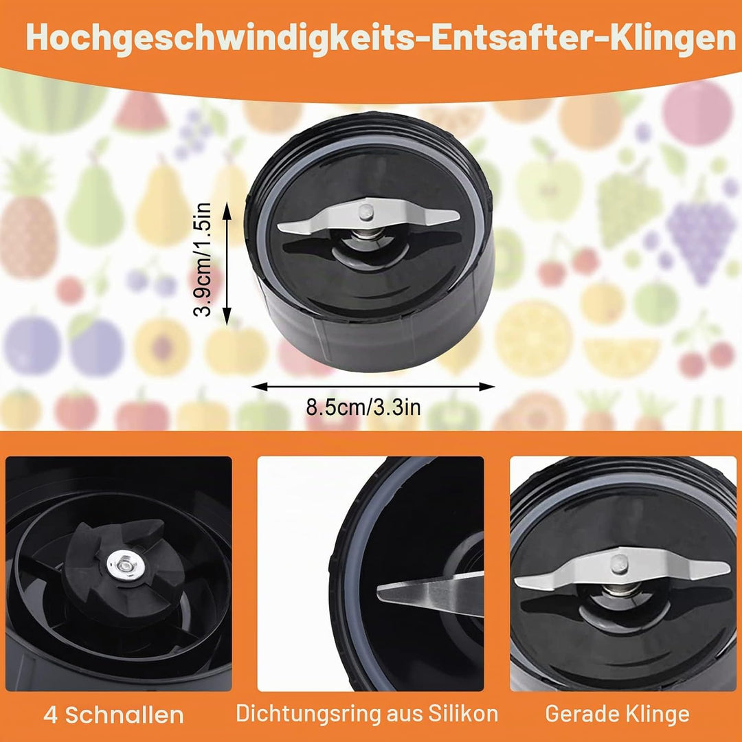 Ersatzteil für Magic Bullet Blender,Kreuz- und Flache Klingen mit Gummidichtungen, Ersatzteile für M