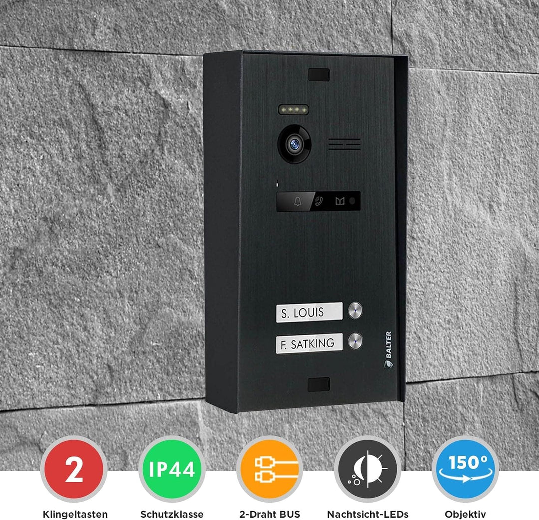 Nonic Balter EVO Aufputz Video-Türsprechanlagen WLAN Set 2 Familienhaus (1x Türstation mit Kamera Sc