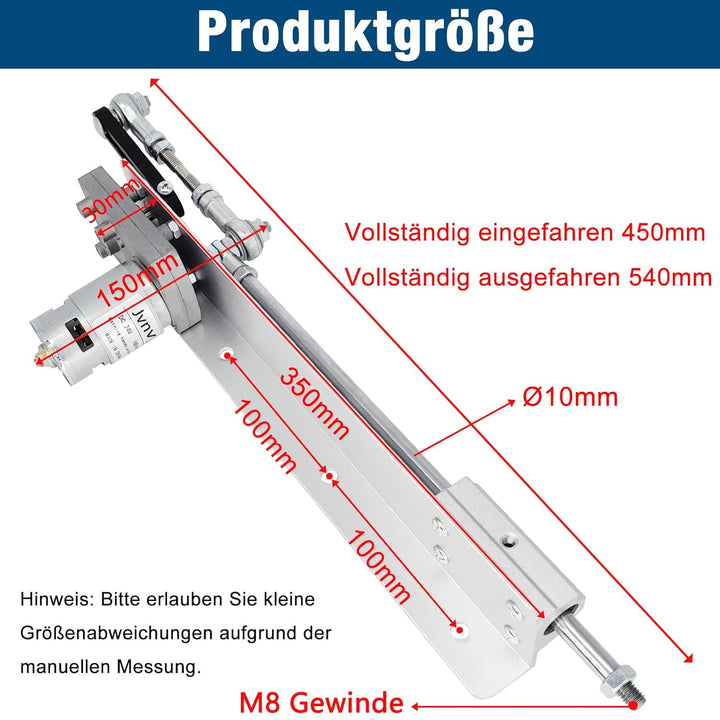 Hubkolbenmotor Linearaktuator DC 24V Hub 3-15cm 160rpm Maximaler Schub 13kg mit Drehzahlregler (24V1