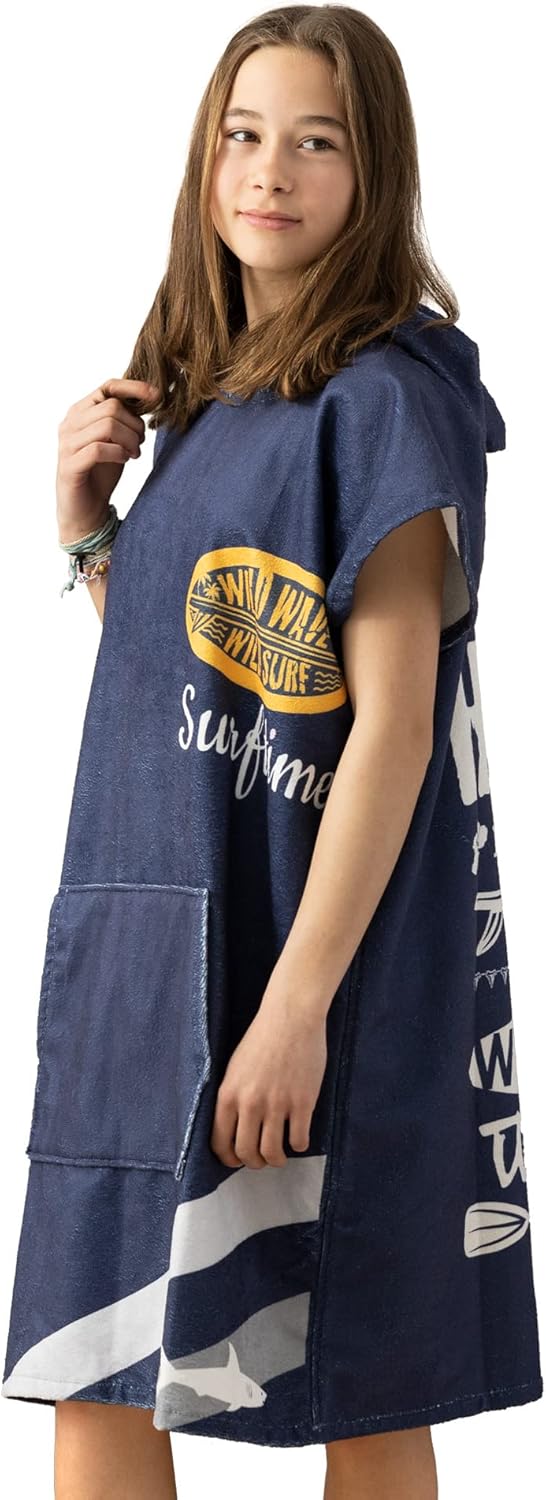 HOMELEVEL Badeponcho für Kinder und Teenager - Poncho Handtuch für Strand Schwimmbad - Surfponcho mi
