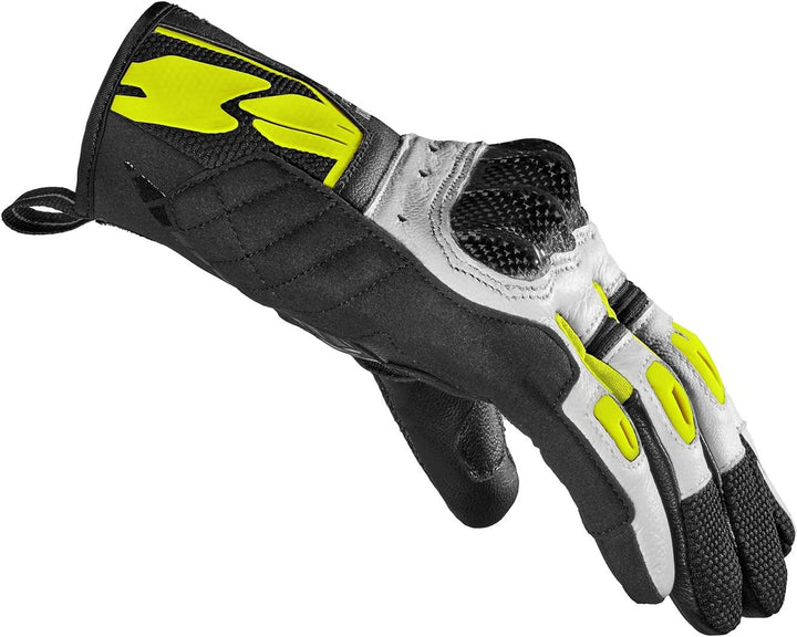 Spidi G-Carbon, Motorradhandschuhe, Farbe Schwarz-Neongelb, Grösse XL, mit Resistiver Touchscreen-Fu