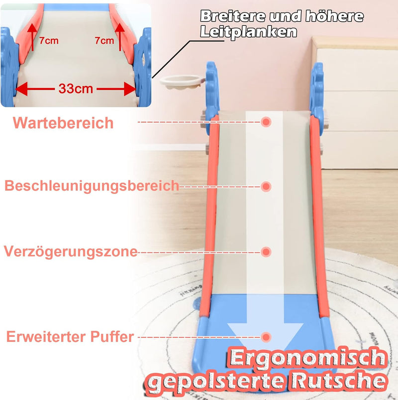 LZQ Kinder Freistehende Rutsche Indoor ab 1 Jahr, Spielzeugrutsche Kinderrutscher Kinder Spielplatz