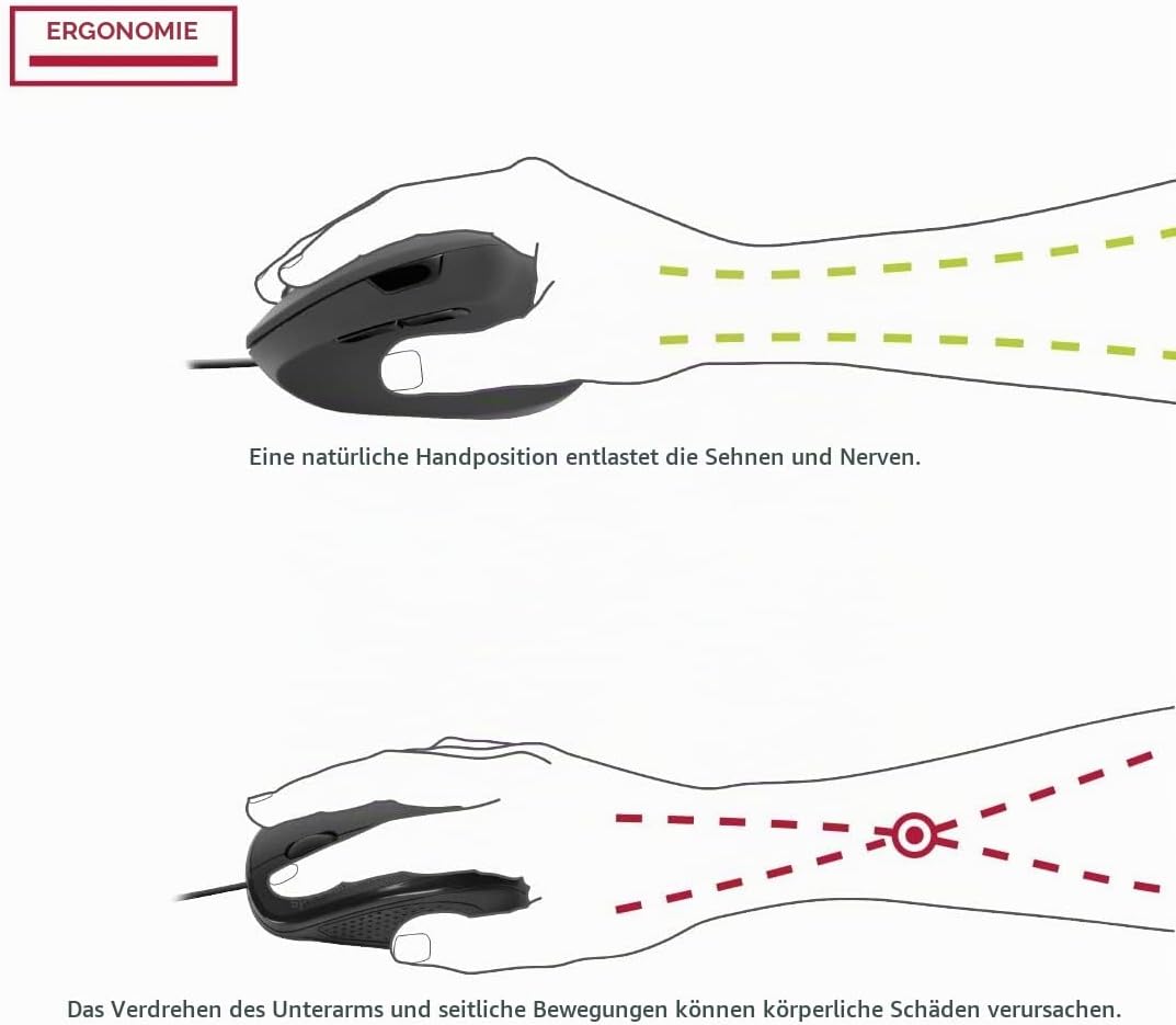 Speedlink PIAVO Ergonomic Vertical Mouse – ergonomische vertikale Maus kabelgebunden, einstellbar bi