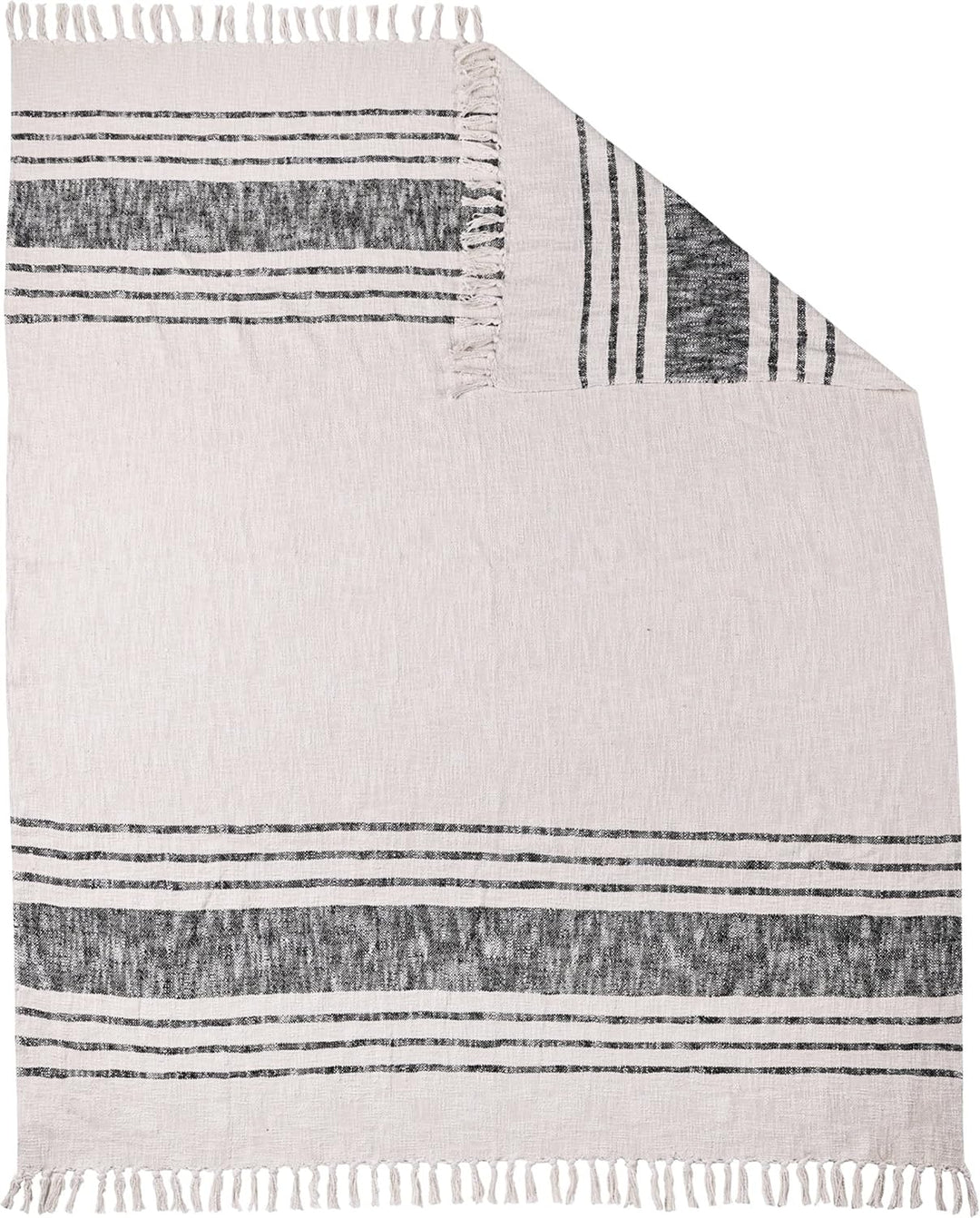 EGLO LIVING Decke Longlac, Kuscheldecke gestreift im Industrial Design, Wolldecke für Couch, Sofadec