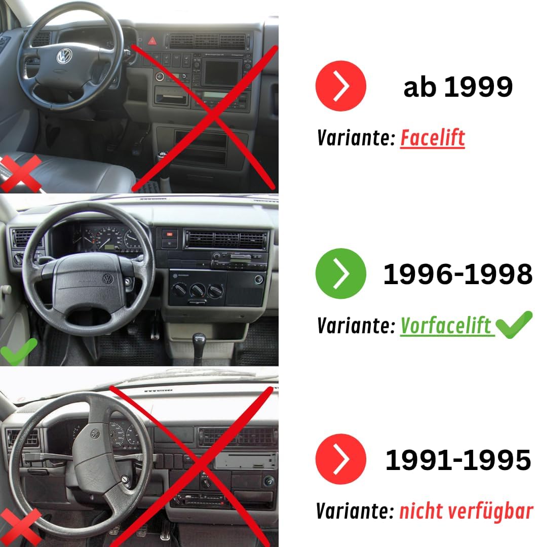 Generisch Premium MagSafe kompatible Handyhalterung für VW T4 Vorfacelift (Bj. 1996-1998) – Magnet H