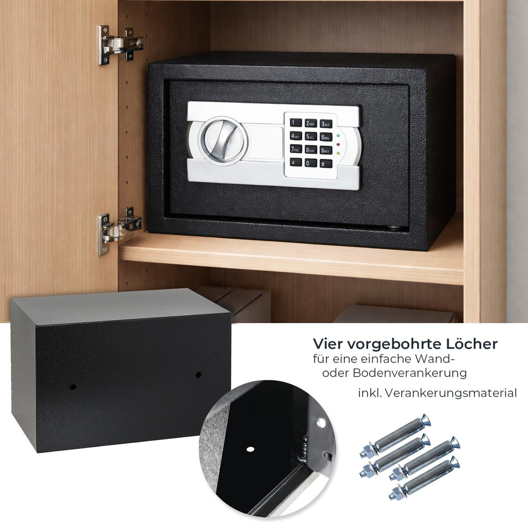 HMF Safe Tresor für Zuhause, Hotel oder Büro, Möbeltresor mit Zahlenschloss für DIN A5 Dokumente | 3