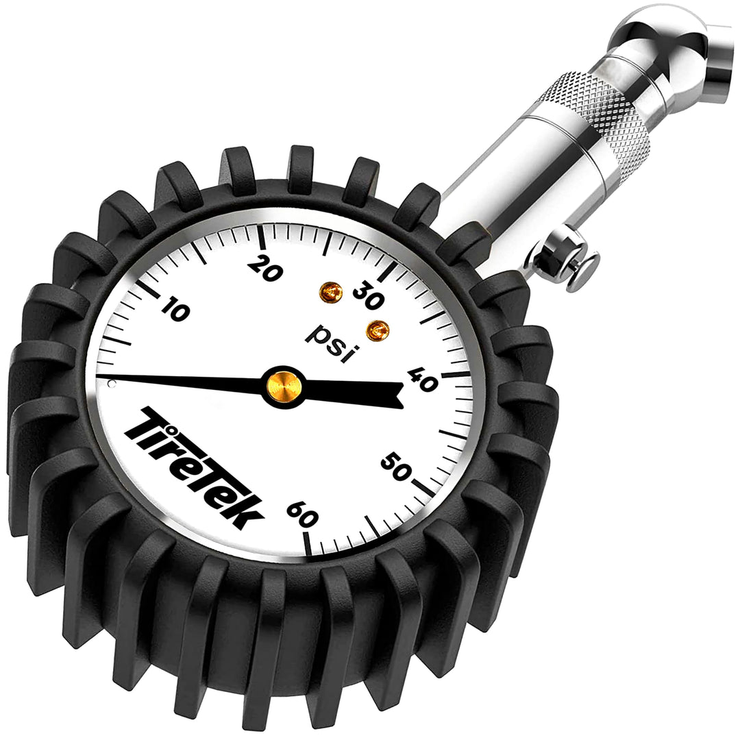 TireTek Premium Reifendruckmesser, grosse Skalenscheibe weiss, weiss