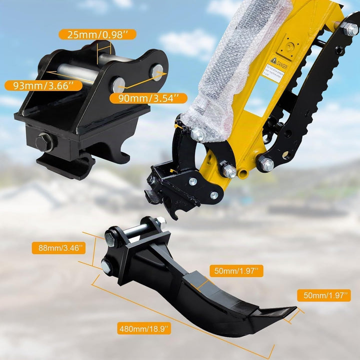 Minibagger Anbaugeräte Set 8-in-1 für 25mm Bolzen Schnellwechsler | 8-in-1 Löffelpaket aus Mangansta
