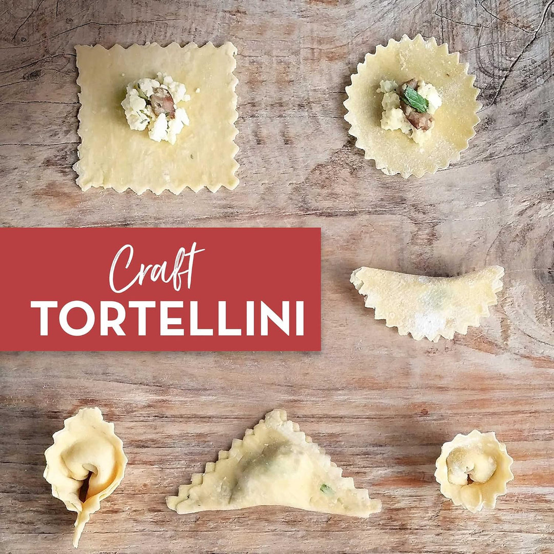 Einfaches Ravioli-Starterset | Geschenkset 3 Ravioliformen + Rezeptbuch | Pressanleitung für Ravioli