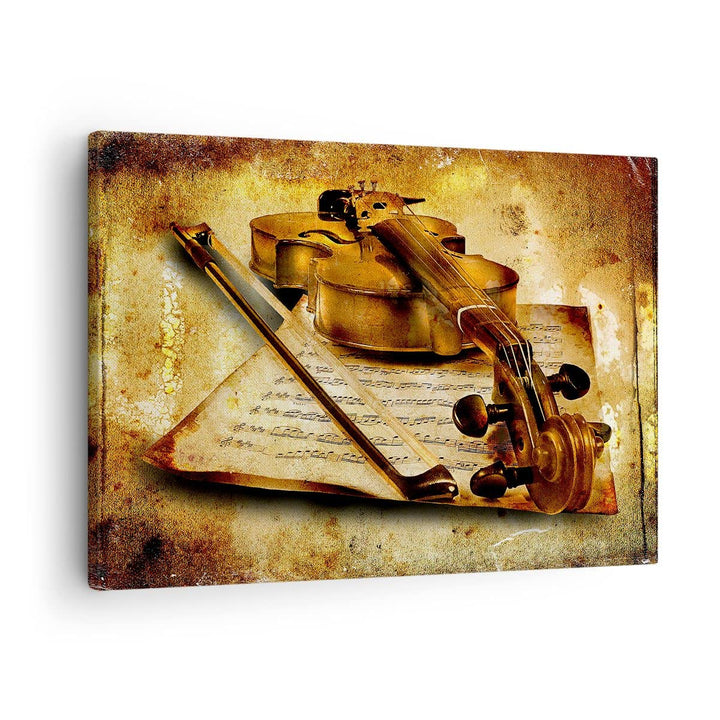 Bilder auf Leinwand Violine Instrument Notizen Leinwandbild 70x50cm Wandbilder Dekoration Wohnzimmer