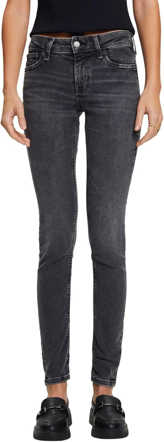 ESPRIT Skinny Jeans mit mittlerer Bundhöhe 25W / 32L Black Dark Washed, 25W / 32L Black Dark Washed