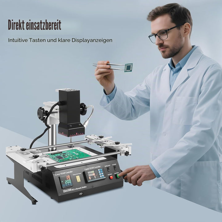 1250W IR6500 Lötstation, 220V BGA Entlötstation mit Closed-Loop & USB-PC-Anschluss, Infrarot Löten R