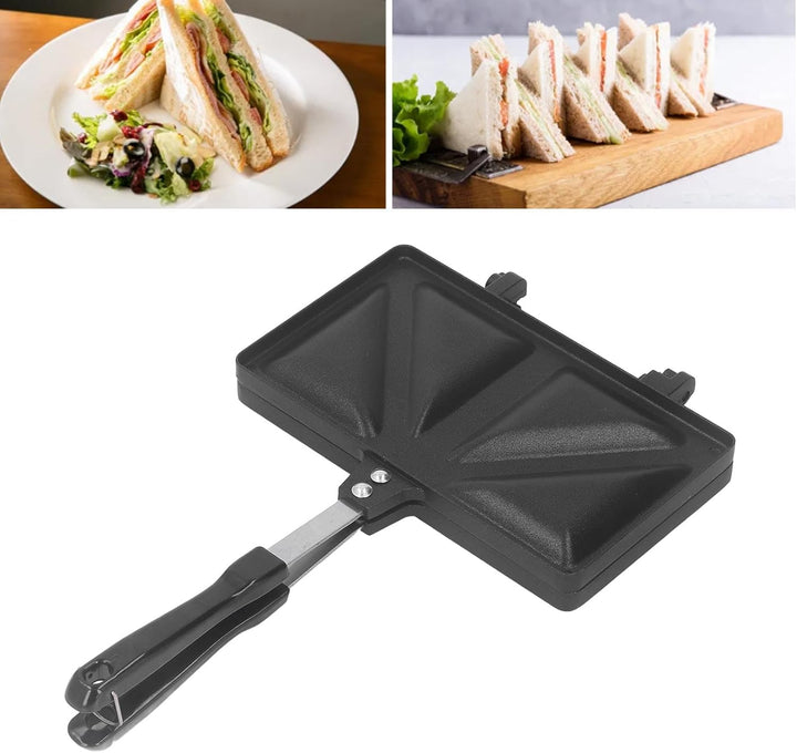 Doppelseitige Sandwich Backform, Hot Sandwich Maker Aluminiumlegierung Hot Dog Toaster doppelseitige