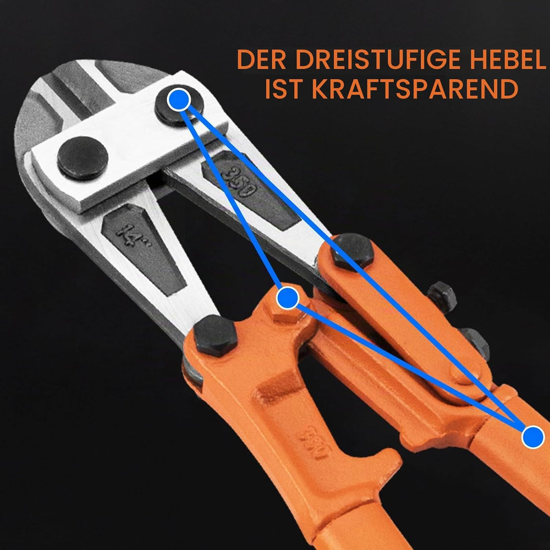 Meccion 14" Bolzenschneider zum Schneiden von Zaun, Stahldraht, Kette, Metallstangen, Schrauben, Sch
