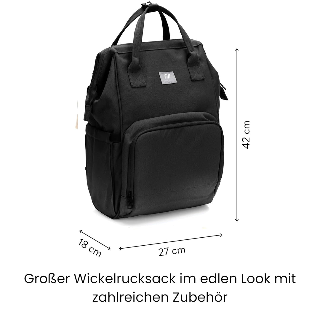 Fillikid Wickelrucksack Barcelona | Geräumiger & stylischer Rucksack mit vielen Fächern, isoliertem