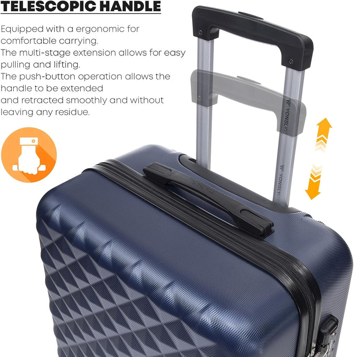 Premium Reisekoffer TSA-Schloss,YKK-Reissverschluss Hartschalen-Koffer Trolley Kabinenkoffer Rollkof