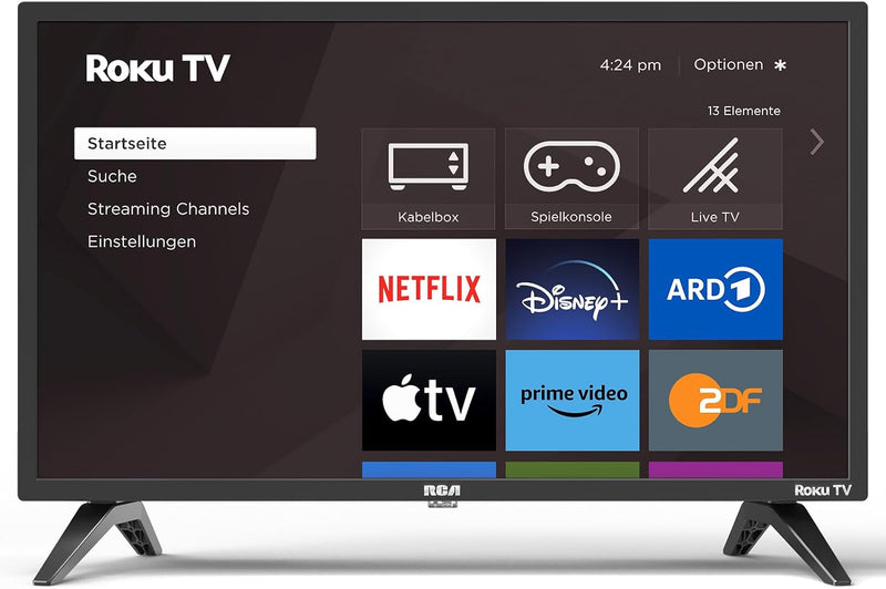 RCA Smart TV 24 Zoll Fernseher Roku TV(60cm) HD Ready Triple Tuner Dolby Audio HDMI USB WiFi Apple T