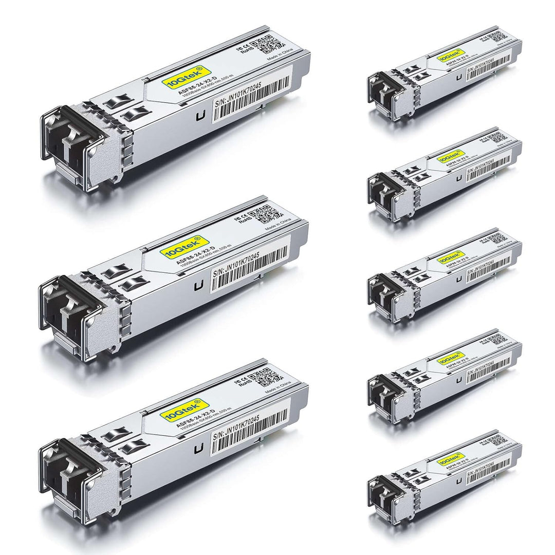 [8 Pack] 1G SFP SX LC Multimode Module 550-meter, 1000Base-SX Mini-Gbic Transceiver Compatible for C
