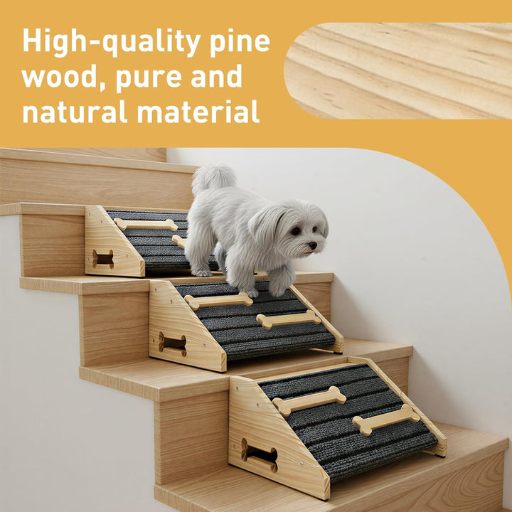 Hundetreppe 25cm Innen Hunderampe für kleine Hunde Sofa Haustiertreppe aus Holz Hundekletterrampe Ka