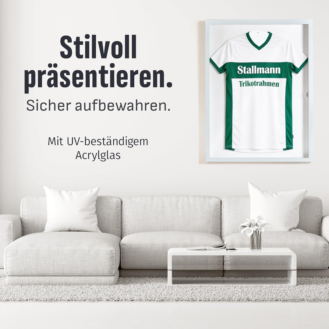 Stallmann Design Trikotrahmen 'Easy Click & Fill' | Rahmen-Farbe: Weiss | Hintergrund: Weiss | Gröss