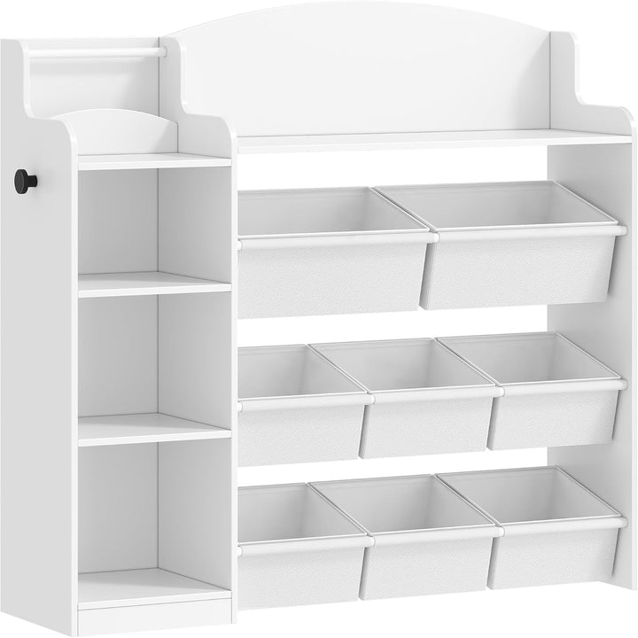 Hzuaneri Kinderregal, Bücherregal Kinder aus Holz, Spielzeugregal mit 8 Stoffschubladen für Kinderzi