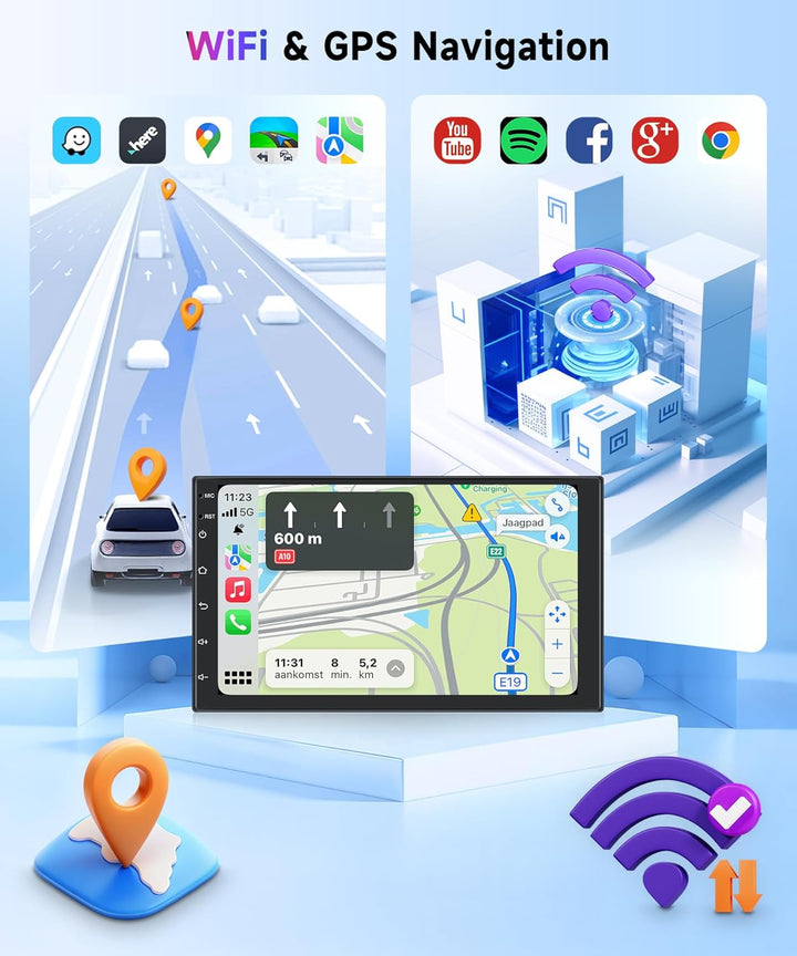 Rimoody 2G+64G Autoradio 2 Din Android Wireless Carplay Android Auto, 7 Zoll Touchscreen 2 Din Radio