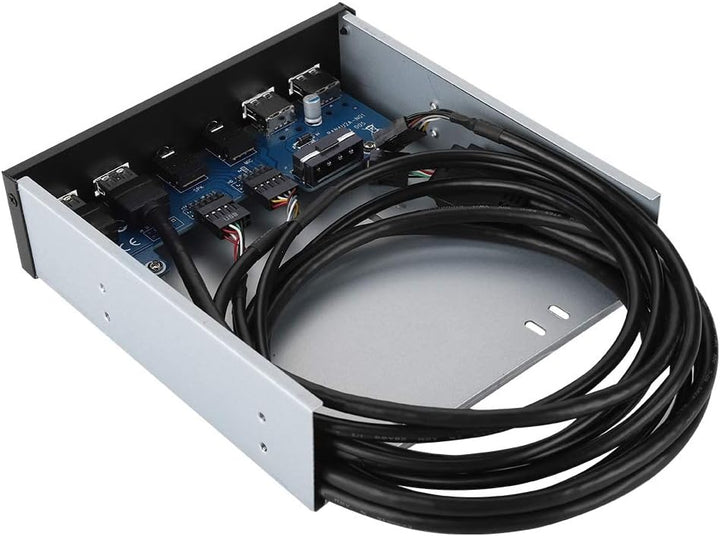 ASHATA USB 3.0 Front Panel, Frontplatte Front Panel 5.25 Zoll Multifunktion USB3.0+USB2.0 Hub,Super