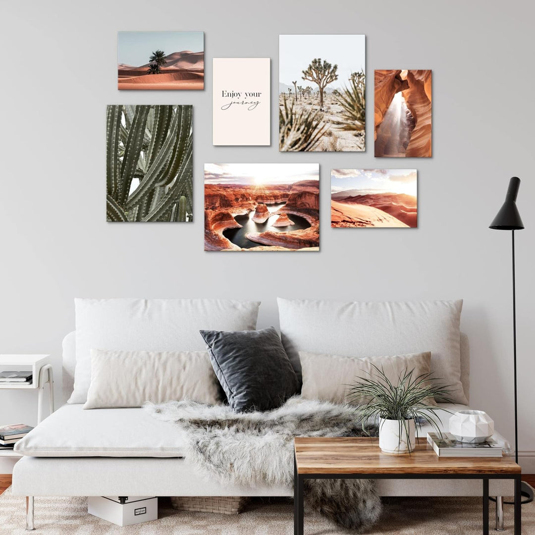 Novart Wandbilder Landschaft Wüste - KOMPLETT AUFHÄNGFERTIG - Natur Wohnzimmer Schlafzimmer- 7 Moder
