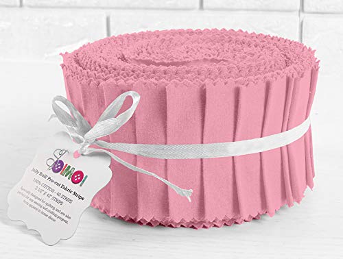 Soimoi 40 Stuck Feste Hell-Pink Vorgeschnittene Baumwoll-Stoffstreifen Zum Quilten Von Bastelstreife
