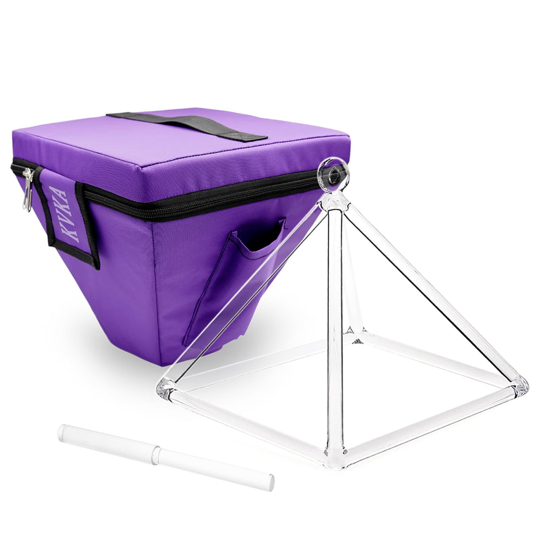 KVKA Transparent Crystal Singing Pyramid with Mallet & Bag - Elegant Sound Healing Decor for Meditat
