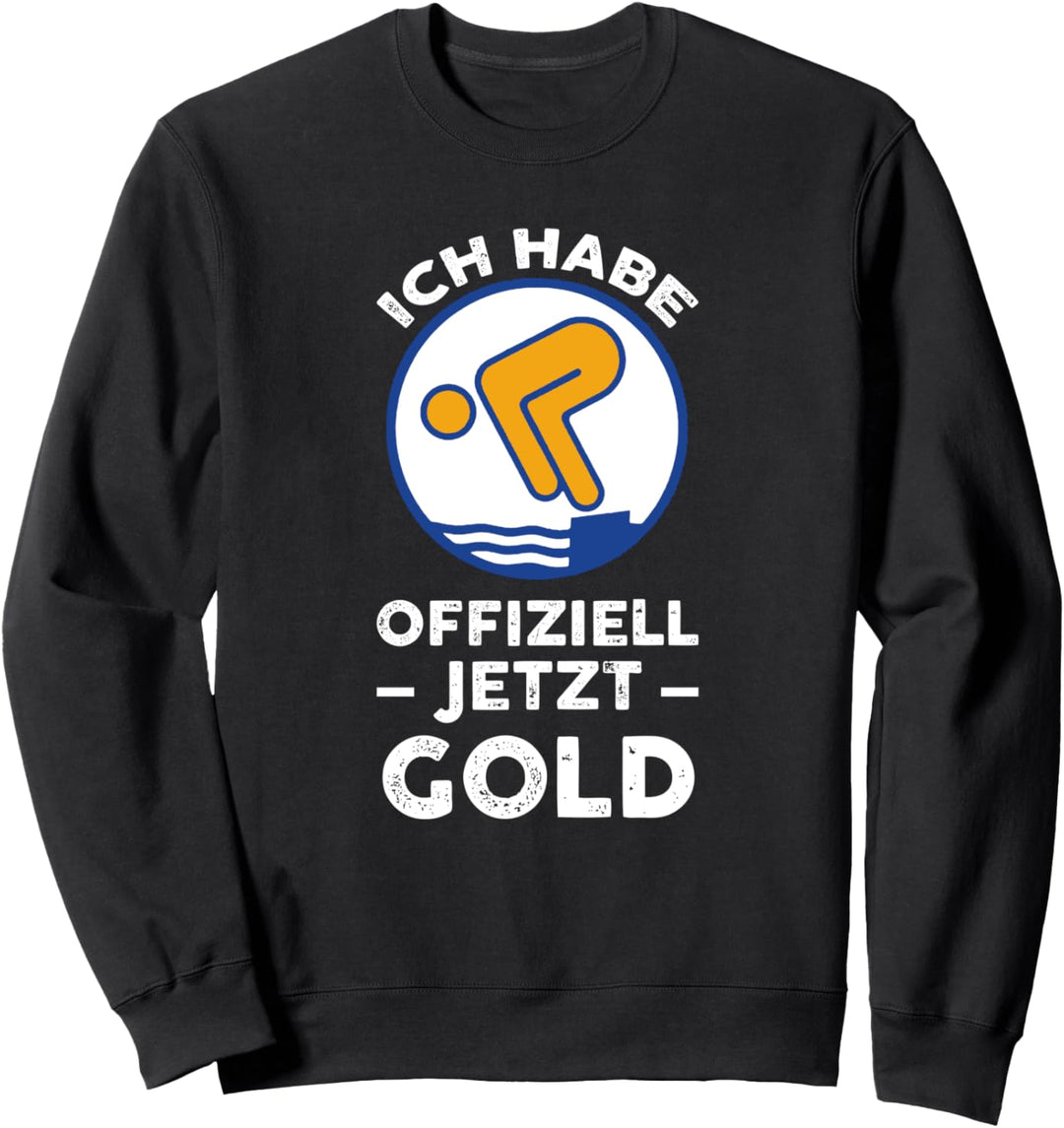 Gold Schwimmer Schwimmabzeichen Schwimmer Sweatshirt